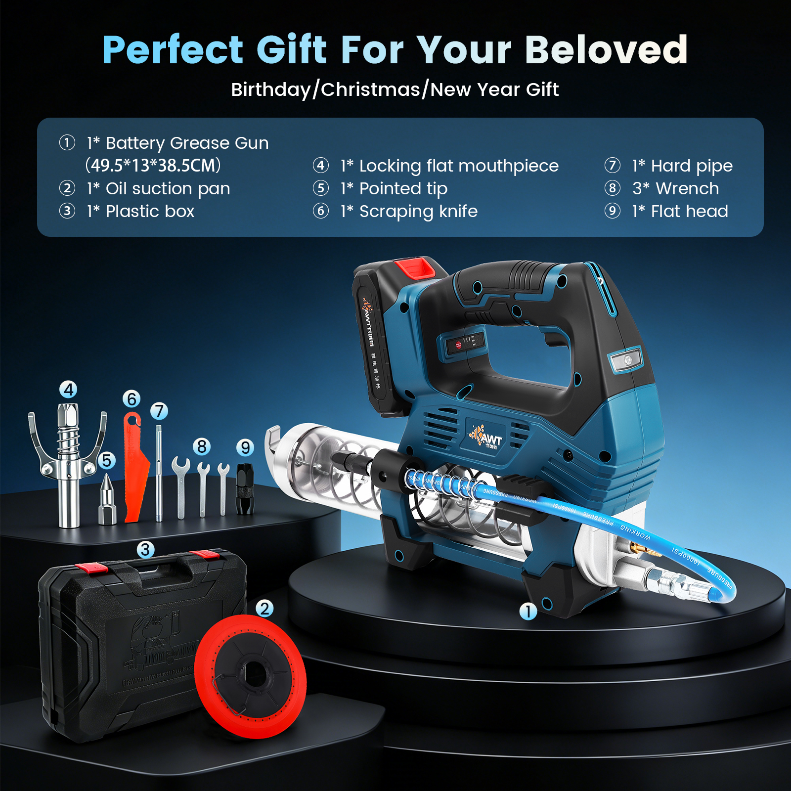 Battery Grease Gun, 12000 PSI  - Power Tools Grease incelemesi ve fiyatı